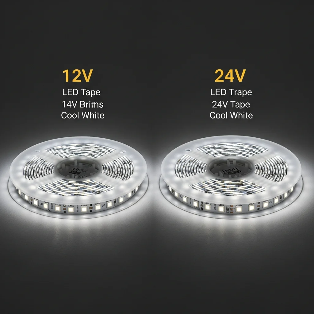LEDテープ 12V vs 24V どちらを選ぶ？｜配線長・電圧降下・コスト比較と判断基準