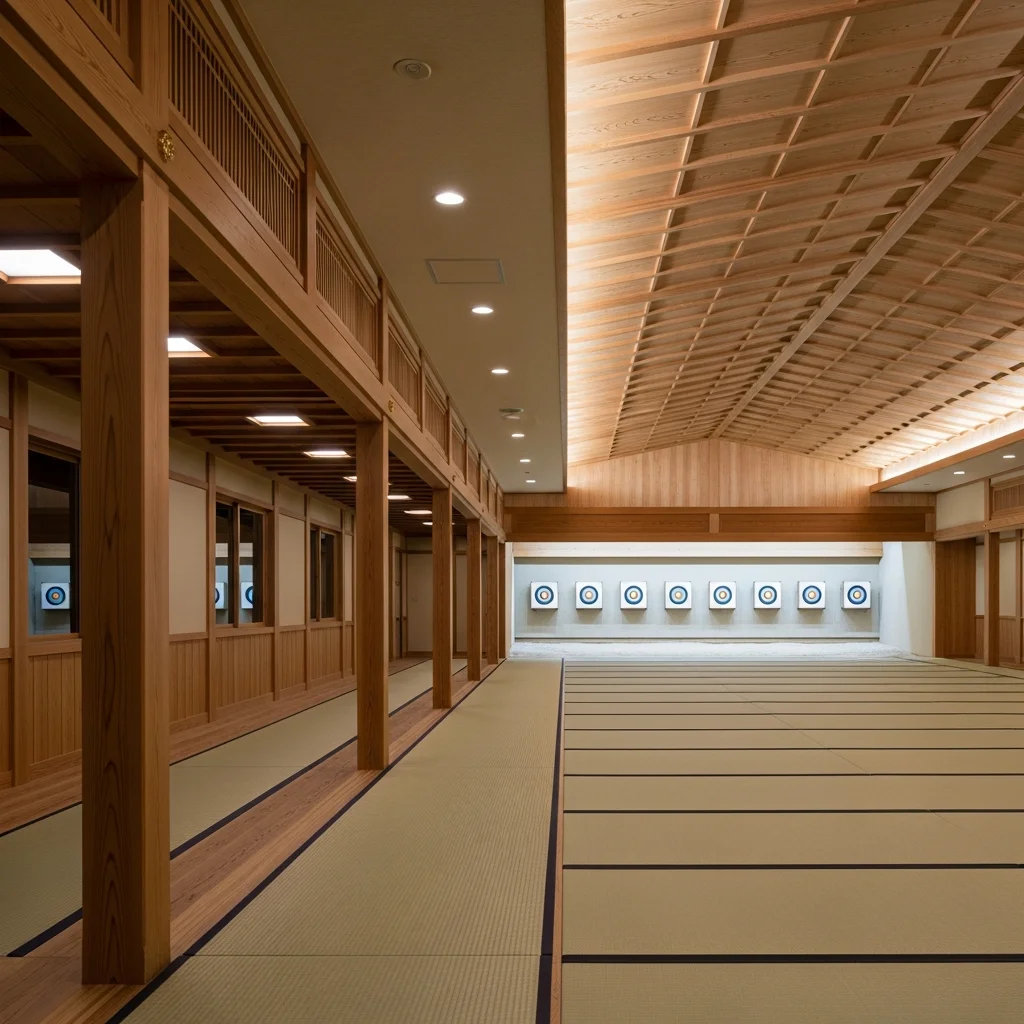 アーチェリー場・室内射場のLEDテープ照明導入事例｜競技照明グレアレス・的の色識別Ra90・省エネ41%・投資回収2.7年
