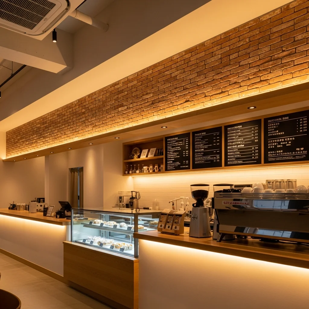 カフェ・コーヒーショップのLED照明施工事例｜日本ネオン株式会社