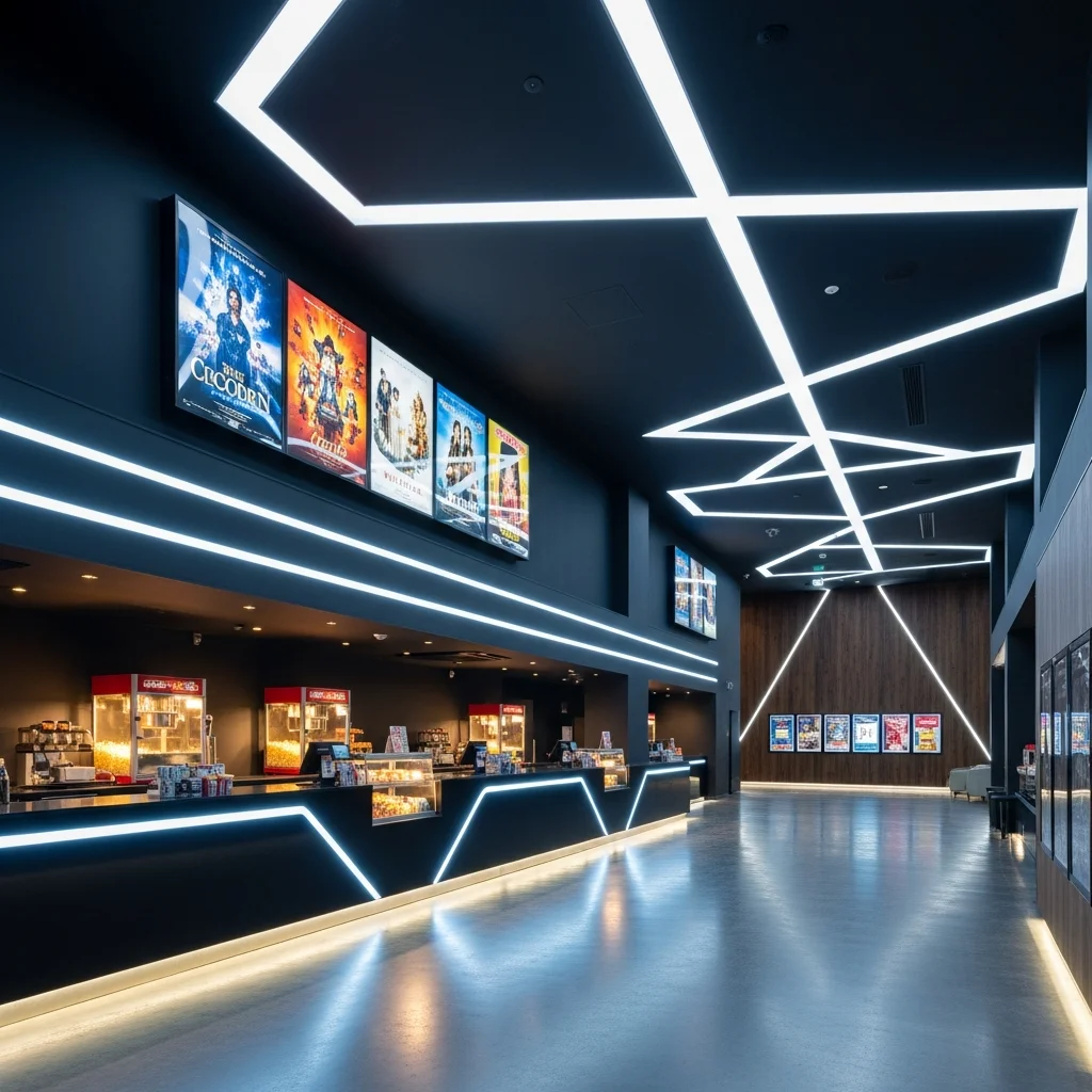 映画館・シネマコンプレックス LED照明施工事例｜調光・Ra90・48%省エネ・年間75万円削減｜LED PRO SHOP