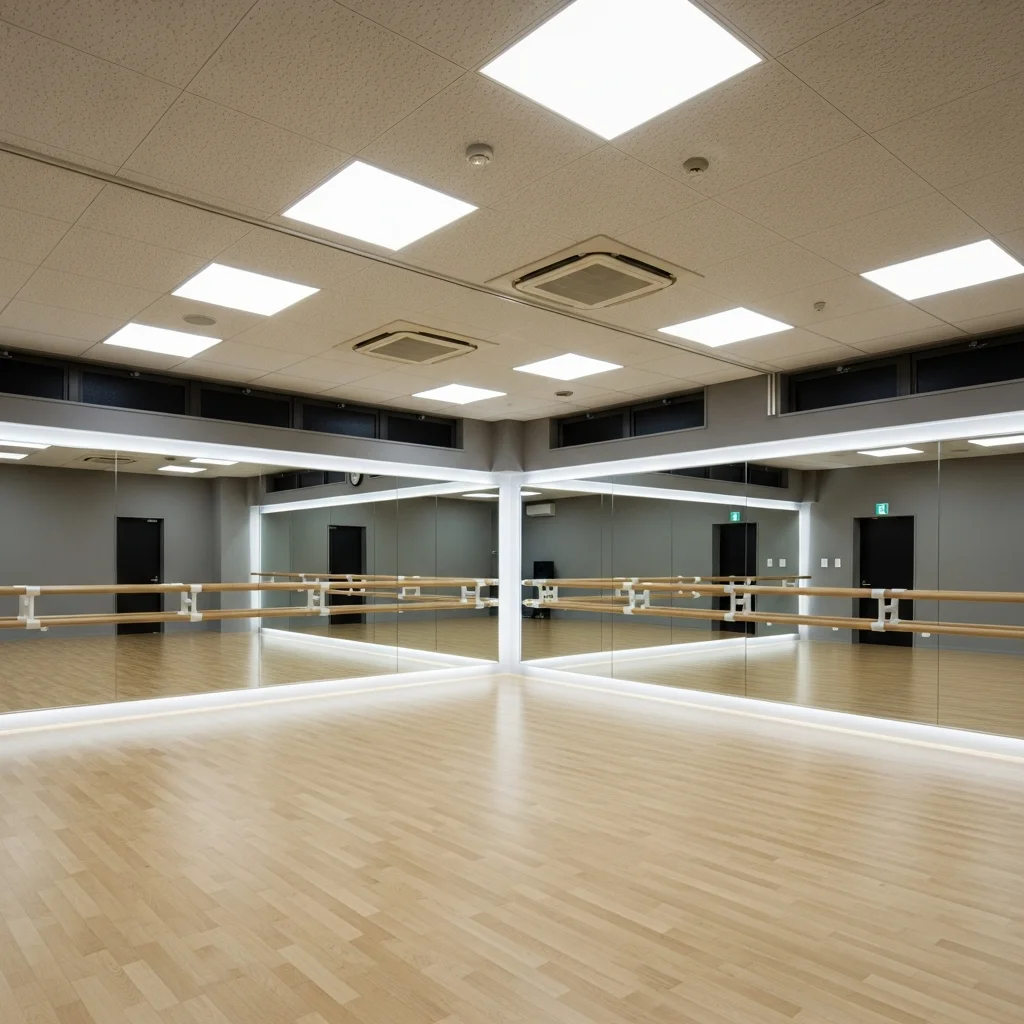 ダンススタジオ LED照明施工事例｜均一配光・フリッカーレス動画対応・43%省エネ・年間11万円削減｜LED PRO SHOP