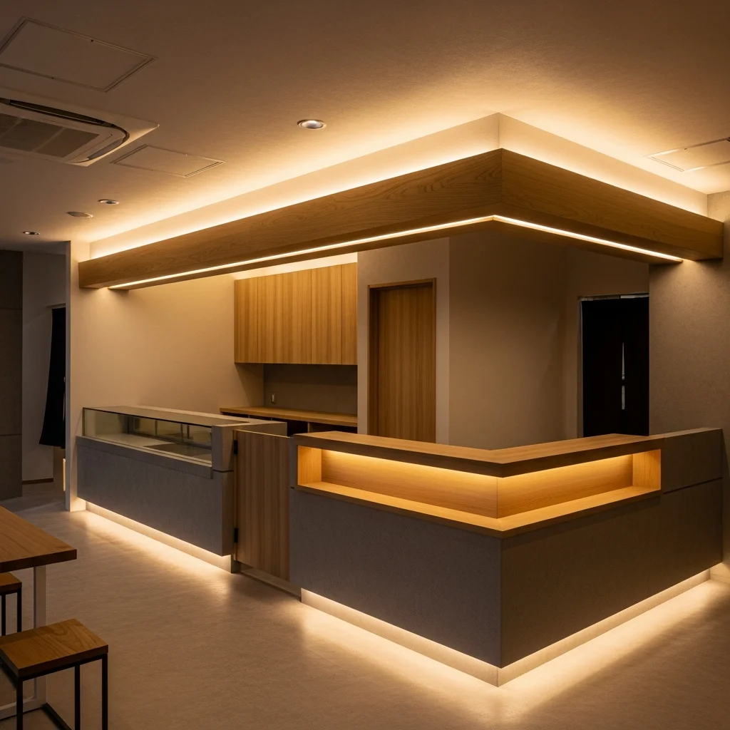 旅館・温泉旅館のLED照明施工事例｜Ra90電球色・IP65防湿・65%省エネ・年間36万円削減