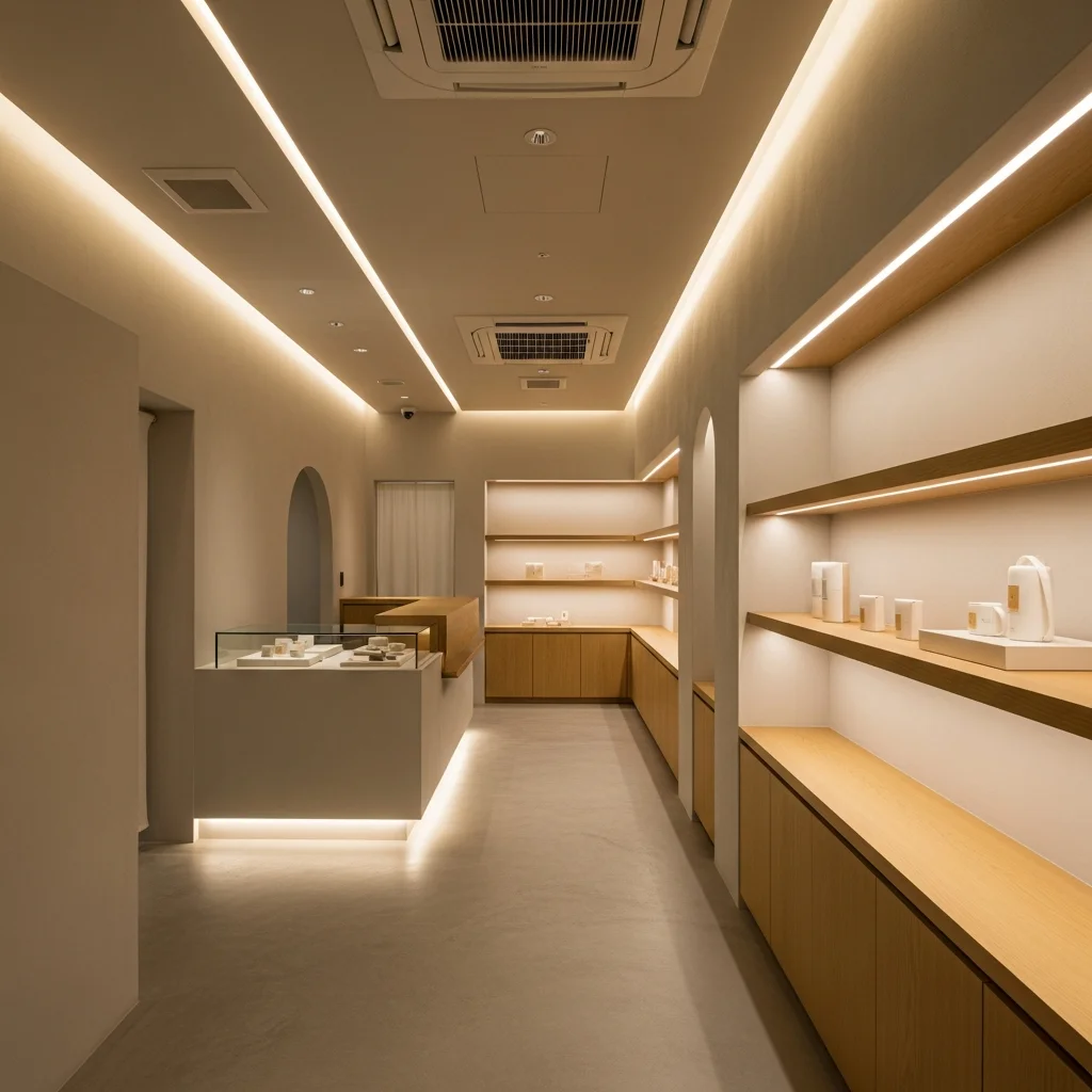自然食品店・オーガニックショップ LED照明事例｜青果Ra90高演色・3000K温かみ演出・鮮度感訴求・省エネ50%