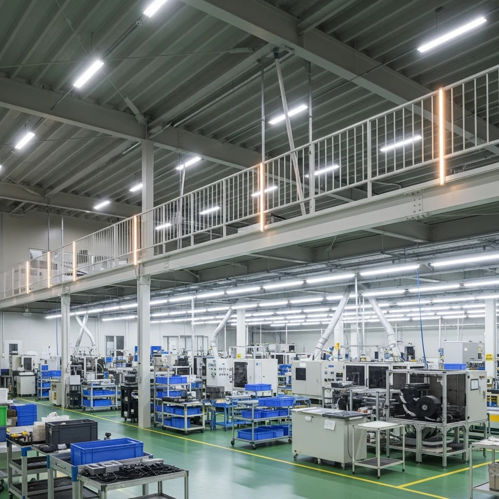 精密機器工場・クリーンルーム LED照明 施工事例｜フリッカーレス・Ra90・41%省エネ