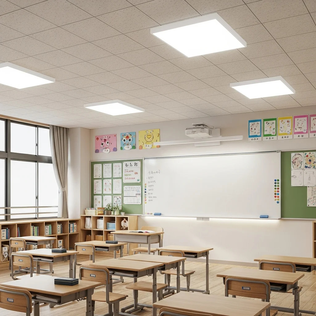 専門学校・職業訓練校 LED照明施工事例｜フリッカーレス・60%省エネ・年間28万円削減