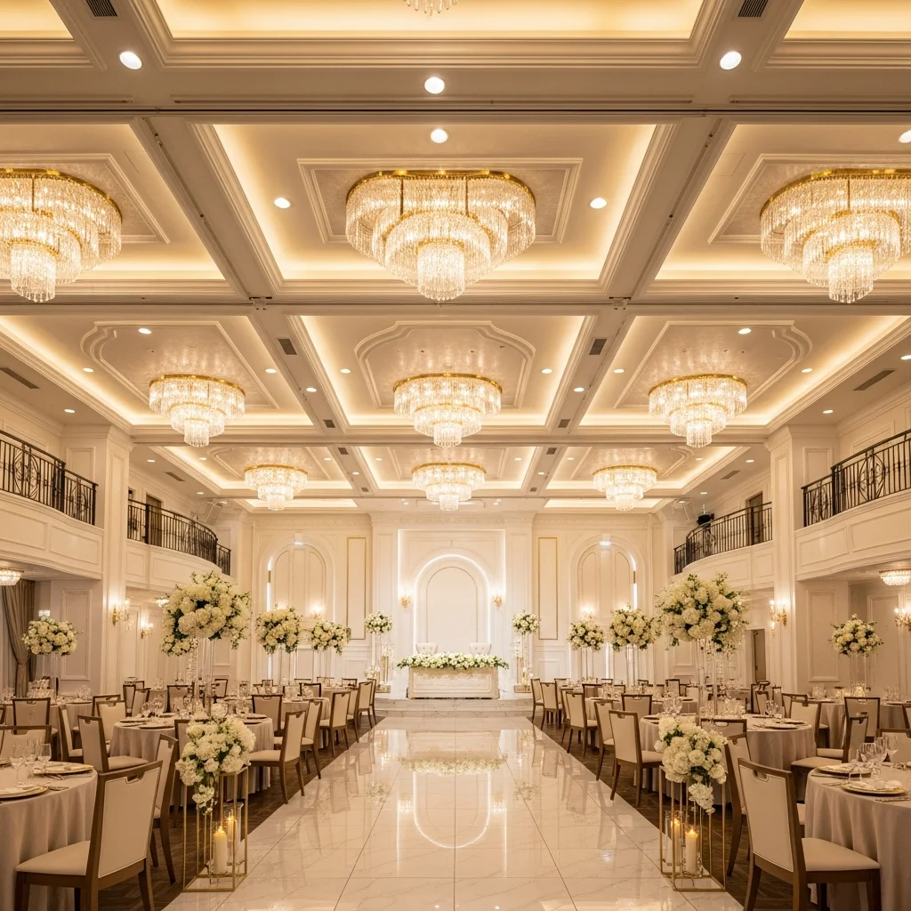 結婚式場・ウェディングホールのLED照明施工事例｜日本ネオン株式会社