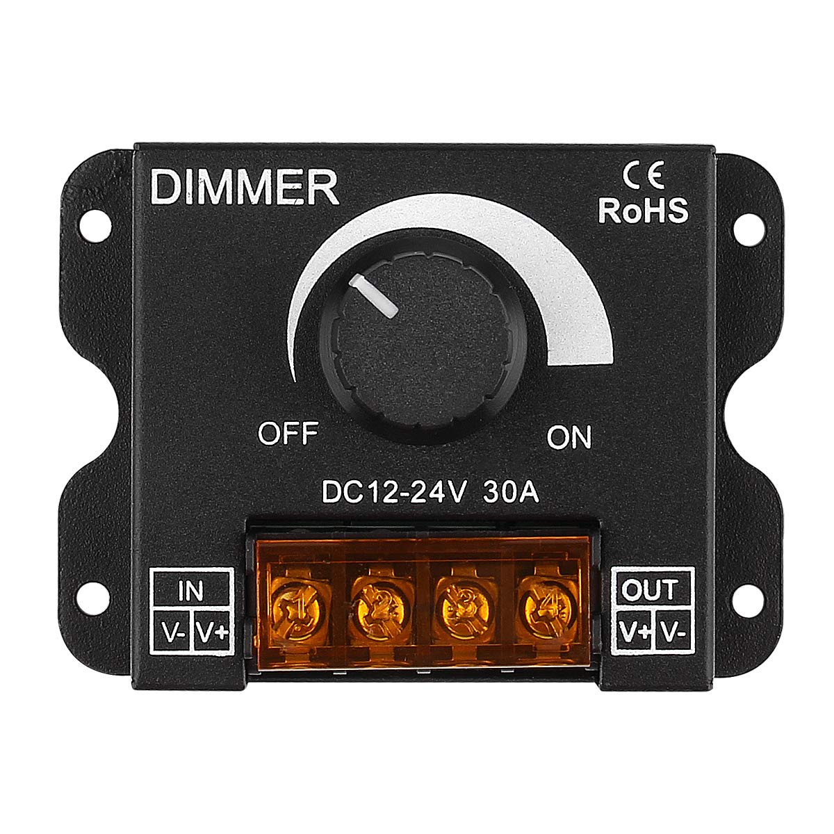 単色調光器 ダイヤル式(DIMMER DC12-24V 30A) - LED PRO SHOP