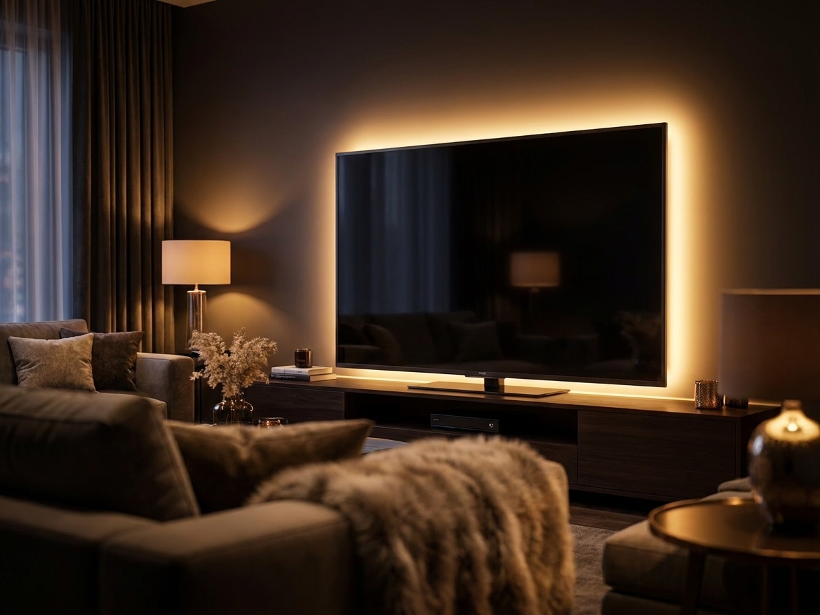 COBテープライト 24V 電球色3000K（COB24-W3K）の発光面。粒が見えない連続発光